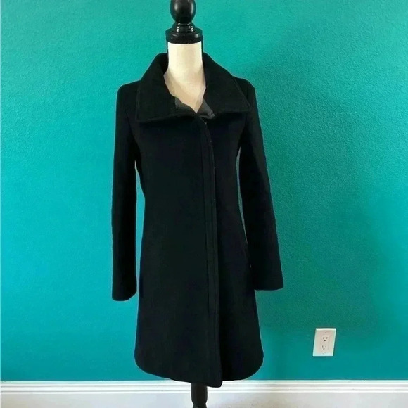 Babaton Aritzia black wool and cashmere blend zip up heavy coat in size xxs - Picture 1 of 7